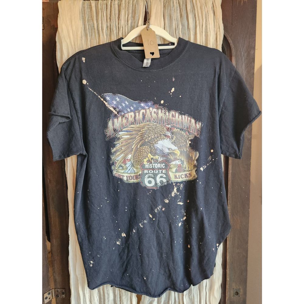 Pebby Forevee America's Highway Bleached T Shirt